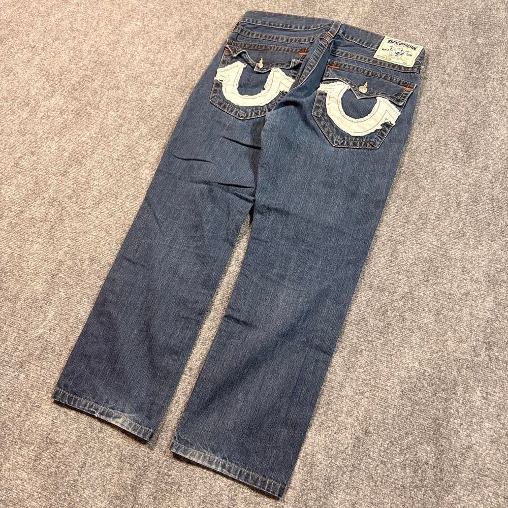 True Religion Ricky Slim Relaxed Fit Distressed Logo Jeans